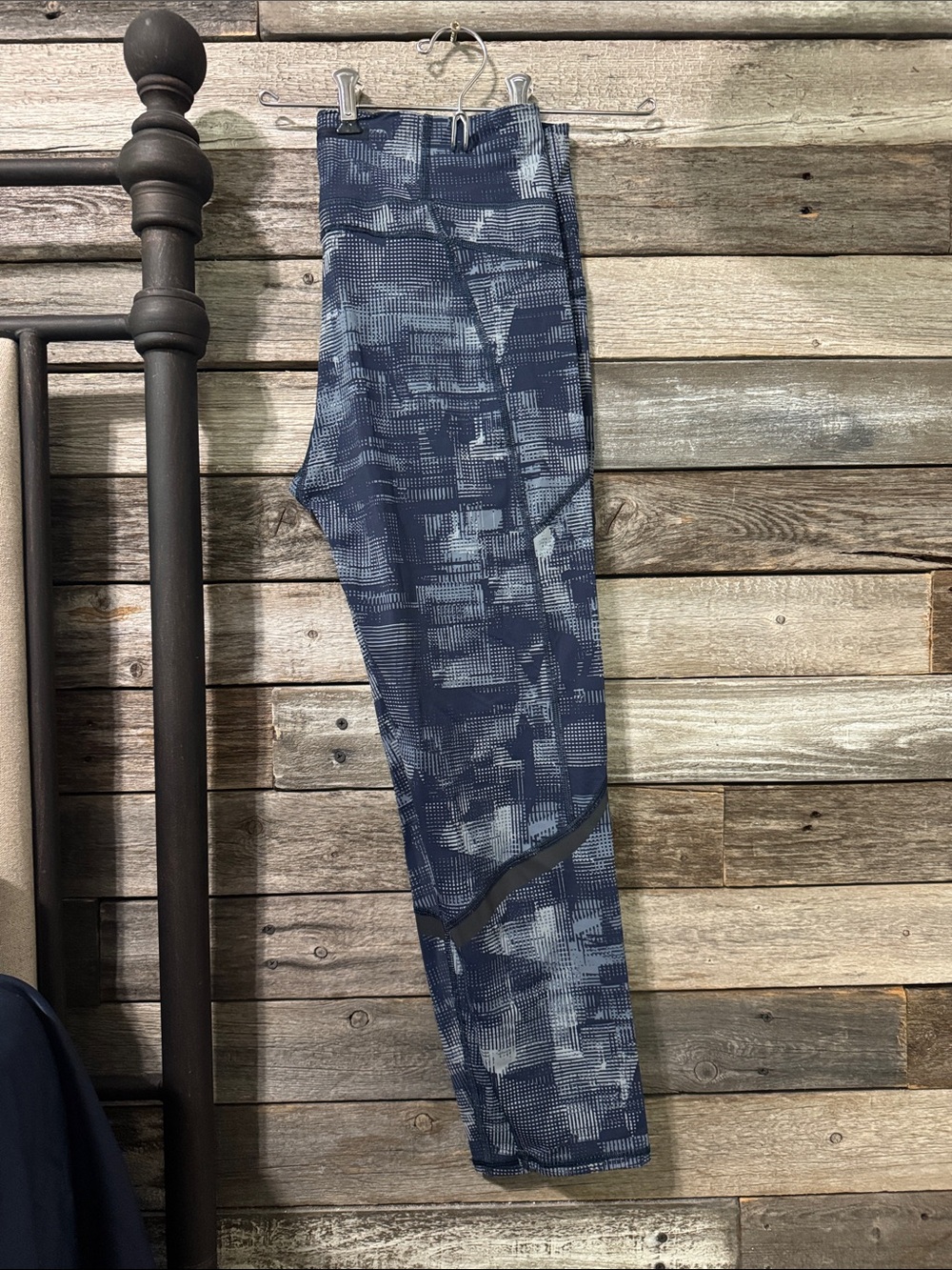 Sweaty Betty Navy and Light Blue Patterned Leggings